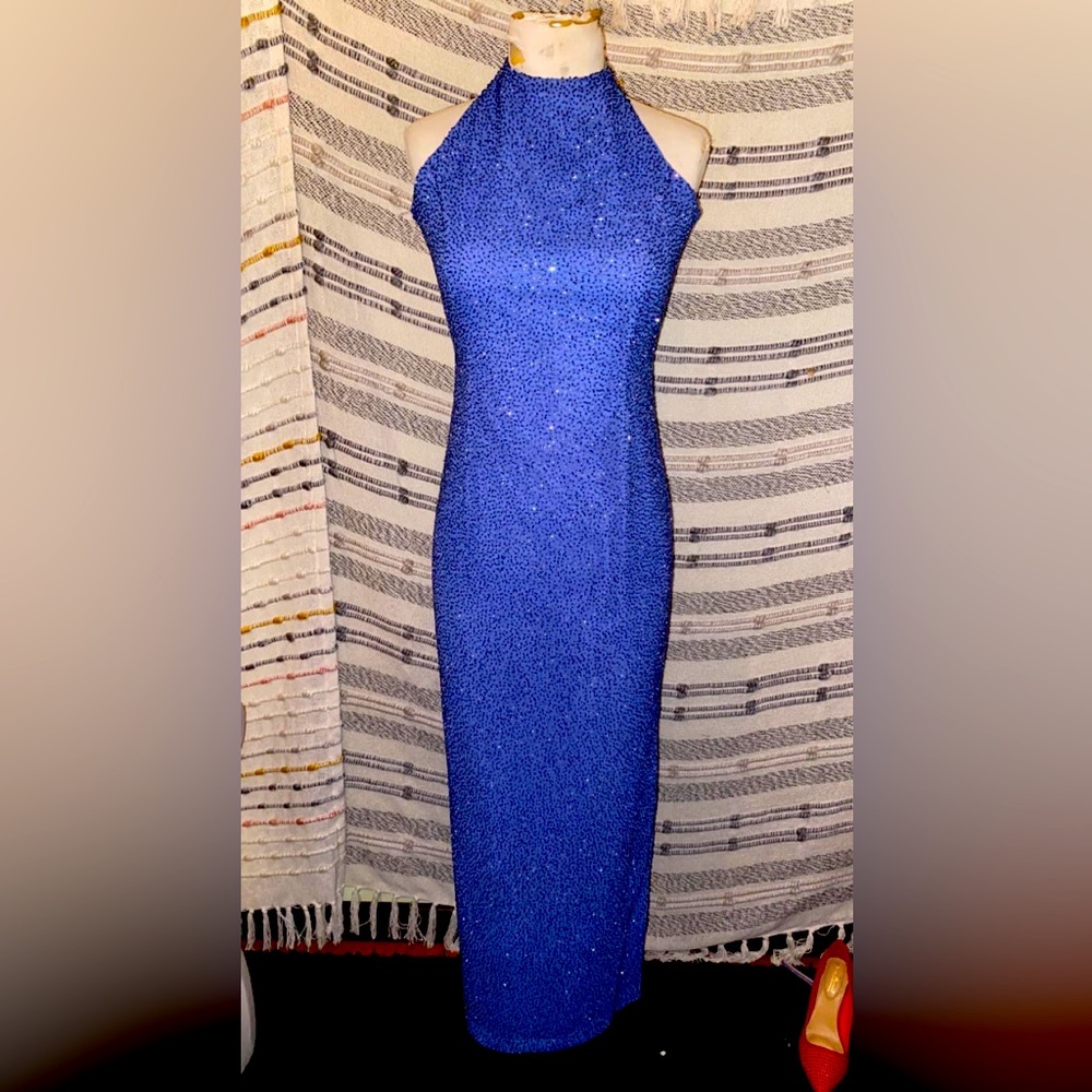 Beaded light purple glam dress
